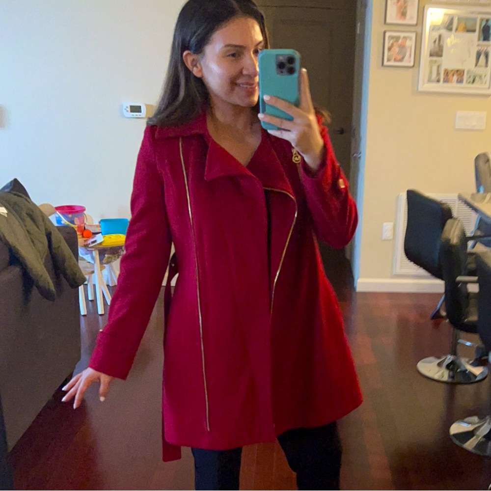 Red Michael Kors Wool Coat